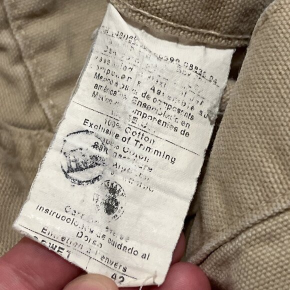 Men's VTG Carhartt Duck Canvas Carpenter Shorts SZ 42x9 Beige B25 WET Y2K - Picture 6 of 8